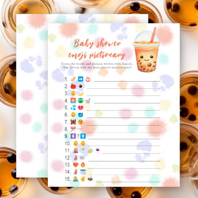 Bubble tea baby shower Emoji afbeelding spel (Creator heeft geüpload)