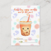 Bubble Tea Baby shower Guess how many candies Informatiekaartje (Voorkant)