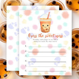 Bubble Tea Baby shower Raad de zoete puinhoop spel
