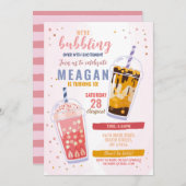 Bubble Tea Birthday Cafe Shop Celebration Kaart (Voorkant / Achterkant)