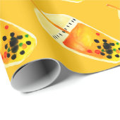 Bubble tea boba aquarel kunst cadeaupapier (Rol Hoek)