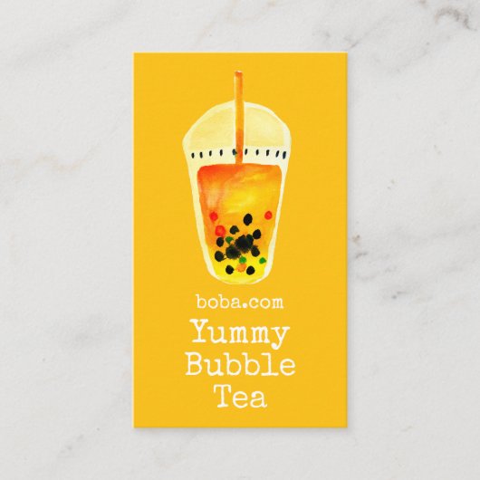 Bubble Tea boba art Visitekaartje (Voorkant)