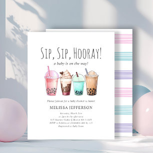 Bubble Tea Boba Baby shower Budget Uitnodiging