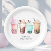 Bubble Tea Boba Baby shower Papieren Bordje