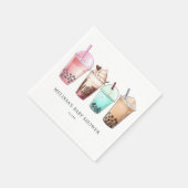 Bubble Tea Boba Baby shower Servet (Hoek)