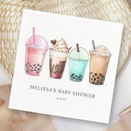 Bubble Tea Boba Baby shower Servet
