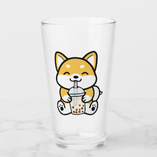 Bubble Tea Boba Corgi Glas