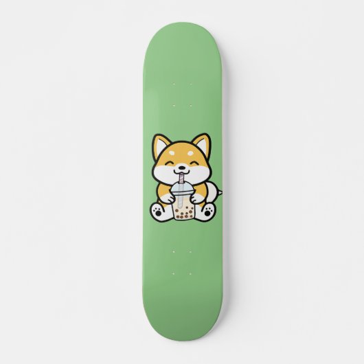 Bubble Tea Boba Corgi Persoonlijk Skateboard (Voorkant)