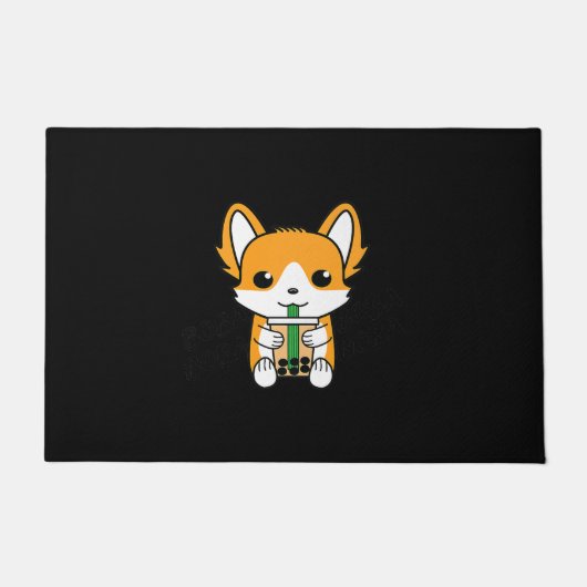 Bubble Tea Boba Corgi Premium Deurmat (Voorkant)