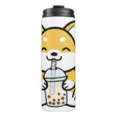 Bubble Tea Boba Corgi Thermosbeker (Voorkant)