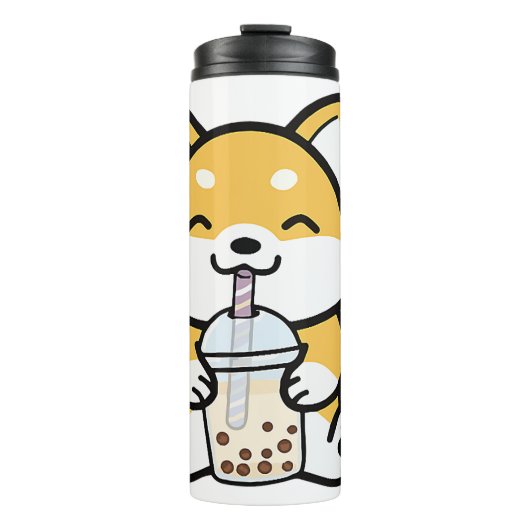 Bubble Tea Boba Corgi Thermosbeker (Voorkant)