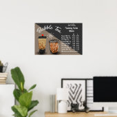 Bubble Tea Boba Donut Shop aanpassen Poster (Thuiskantoor)