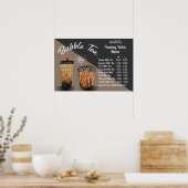 Bubble Tea Boba Donut Shop aanpassen Poster (Keuken)