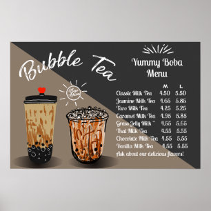 Bubble Tea Boba Donut Shop aanpassen Poster