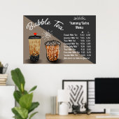 Bubble Tea Boba Donut Shop Large aanpassen Poster (Thuiskantoor)