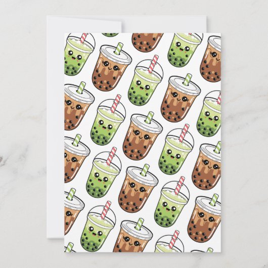Bubble Tea Boba Let's Par-tea 10e verjaardag Kaart (Achterkant)