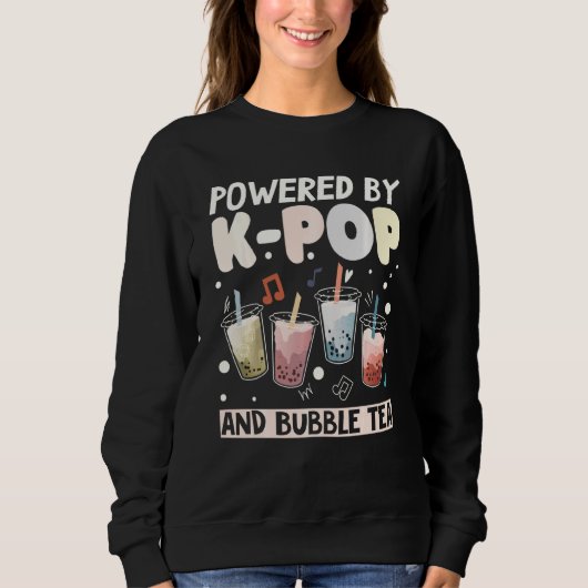 Bubble Tea Boba Milk K Pop Stans Music Trui (Voorkant)