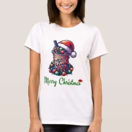 Bubble Tea Boba Milk Tea Christmas Pet Xmas T-shirt
