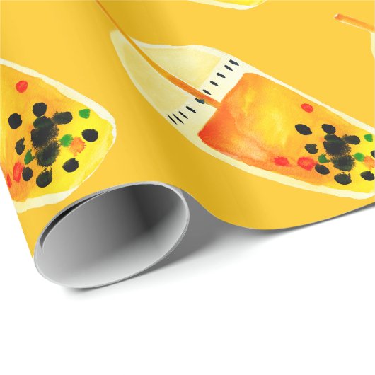 Bubble tea boba waterverf kunst cadeaupapier (Rol Hoek)