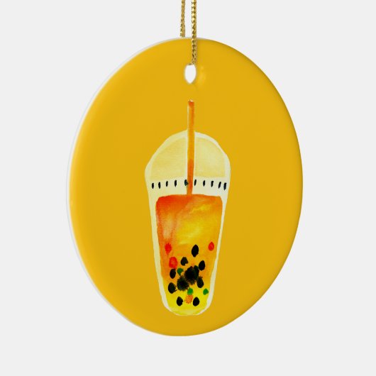 Bubble tea boba waterverf kunst keramisch ornament (Rechts)