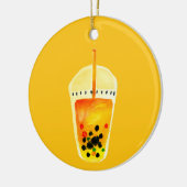 Bubble tea boba waterverf kunst keramisch ornament (Links)