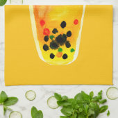 Bubble tea boba waterverf kunst theedoek (Gevouwen)