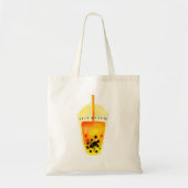 Bubble tea boba waterverf kunst tote bag (Voorkant)