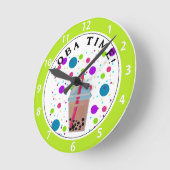 Bubble Tea - Bubble Achtergrond  Ronde Klok (Hoek)