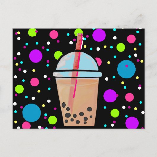 Bubble Tea - Bubble Background Briefkaart (Voorkant)