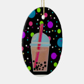 Bubble Tea - Bubble Background Keramisch Ornament (Rechts)