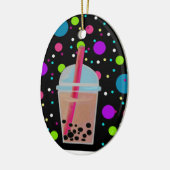 Bubble Tea - Bubble Background Keramisch Ornament (Links)