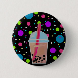Bubble Tea - Bubble Background Ronde Button 5,7 Cm
