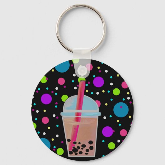 Bubble Tea - Bubble Background Sleutelhanger (Voorkant)