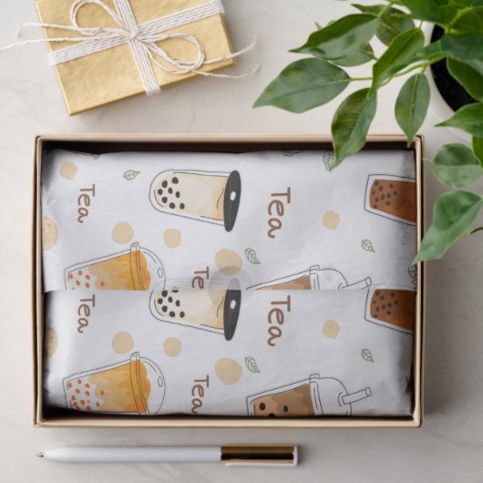 Bubble Tea Business White Tissuepapier (Geschenk)