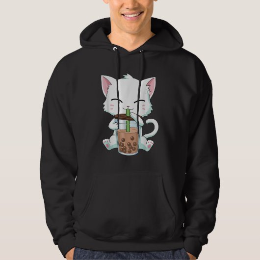 Bubble Tea Cat Boba Bubble Drinkers Cat Lovers Hoodie (Voorkant)