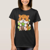 Bubble Tea Cat Boba Tea Drinker Tapioca Balls cat T-shirt (Voorkant)