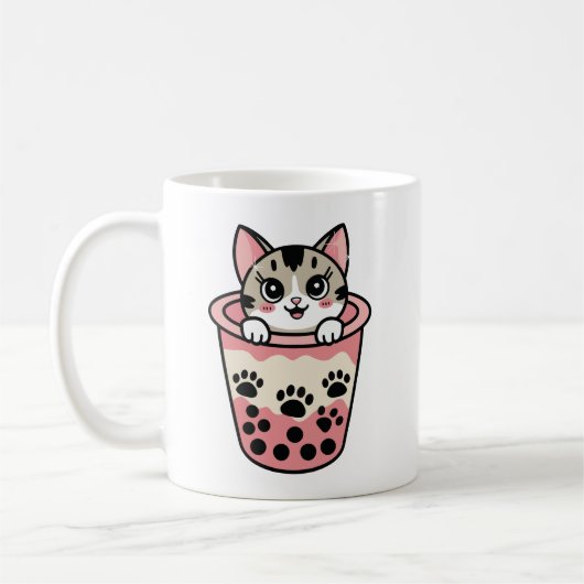 Bubble tea cat koffiemok (Links)