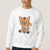 Bubble Tea Cat with Chocolate Sweet Animals Cats Trui (Voorkant)