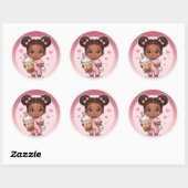 Bubble Tea Chibi Klassieke Ronde Sticker (Vel)