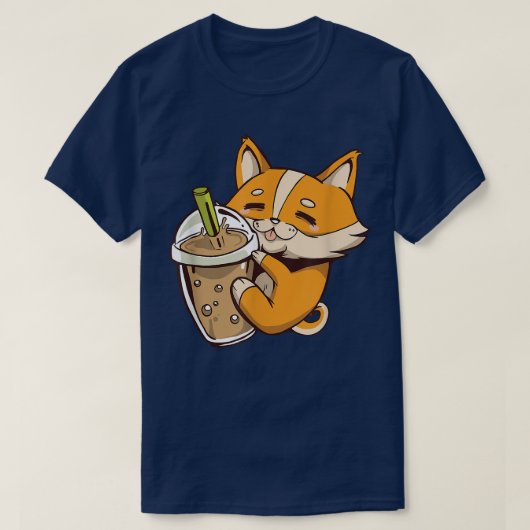 Bubble Tea Corgi Dog Boba T-shirt (Design voorkant)