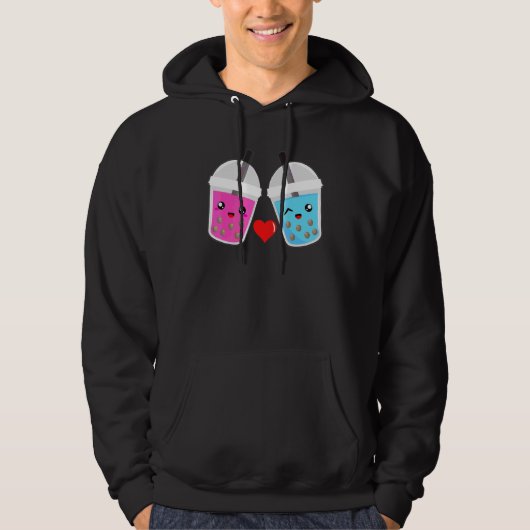 Bubble Tea Cult Drink Thee Drinker Hart Hoodie (Voorkant)