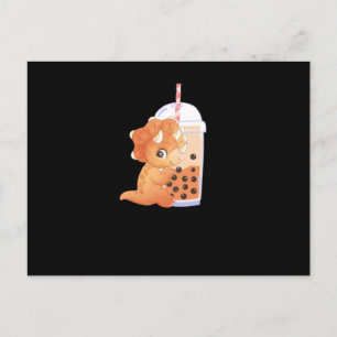 Bubble Tea Dino Briefkaart