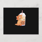 Bubble Tea Dino Briefkaart (Voorkant)