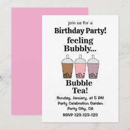 Bubble Tea Drank Grappige Verjaardagsfeest Kaart