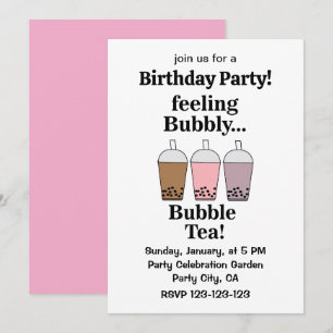 Bubble Tea Drank Grappige Verjaardagsfeest Kaart