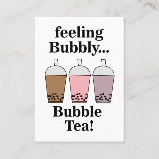 Bubble Tea Drink Cafe Visitekaartje (Voorkant)