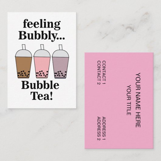 Bubble Tea Drink Cafe Visitekaartje (Voorkant / Achterkant)