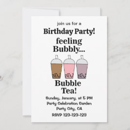 Bubble Tea Drink Funny Birthday Party Kaart