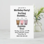 Bubble Tea Drink Funny Birthday Party Kaart (Staand voorkant)