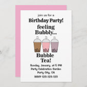 Bubble Tea Drink Funny Birthday Party Kaart (Voorkant / Achterkant)